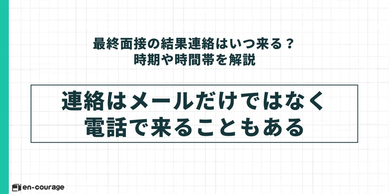 最終面接の結果連絡はいつ来るか？時期や時間帯を解説。連絡はメールだけでなく電話で来ることもある。