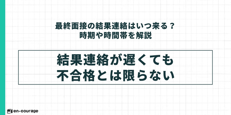 最終面接の結果連絡はいつ来るか？時期や時間帯を解説。結果連絡が遅くても不合格とは限らない。