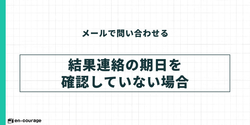 メールで問い合わせる。結果連絡の期日を確認していない場合。