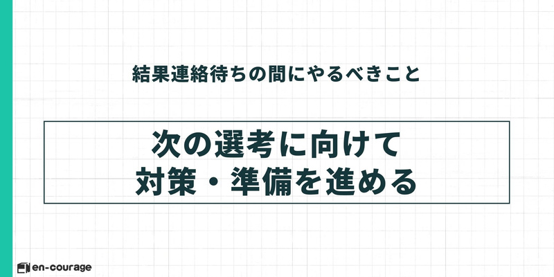 結果連絡待ちの間にやるべきこと。次の選考に向けて対策・準備を進める。