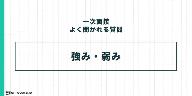【一次面接 よく聞かれる質問】 強み・弱み