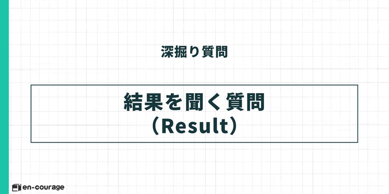 【深掘り質問】結果を聞く質問 (Result)